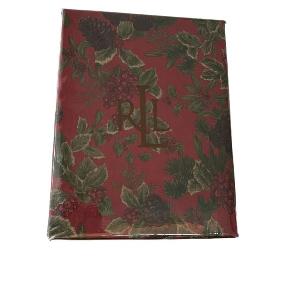 Ralph Lauren Holiday New Ralph Lauren Birchmont Christmas Tablecloth 6x04 Rustic Dark Red
